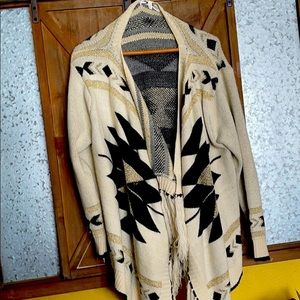 Aztec print cardigan